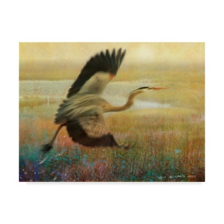 Chris Vest 'Foggy Heron I' Canvas Art,18x24